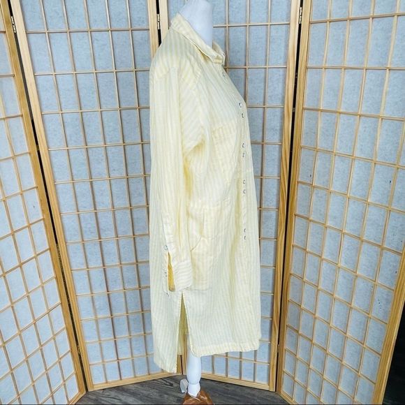 ♻️ FREE PEOPLE Faded in the Morning Linen Button Down Shirt Dress - Picture 5 of 14